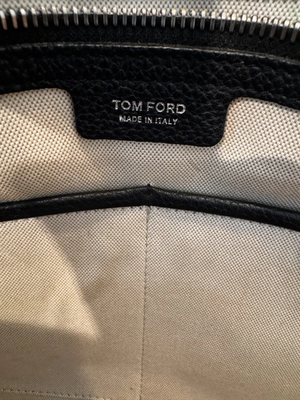 TOM FORD BLACK LEATHER PEBBLED ATTACHÉ BRIEFCASE